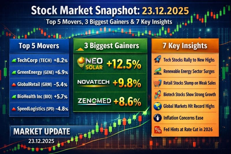 23.12.2025 – Top 5 Movers, 3 Biggest Gainers & 7 Key Insights